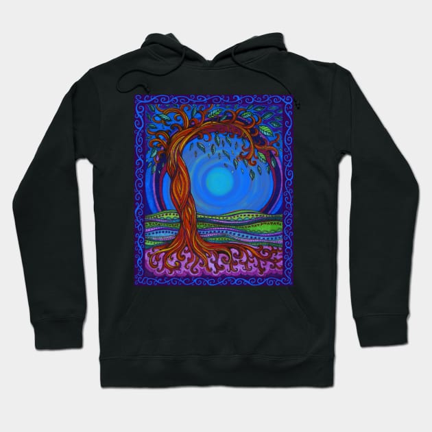 Blue Moon Swirly Tree Hoodie by Heartsake